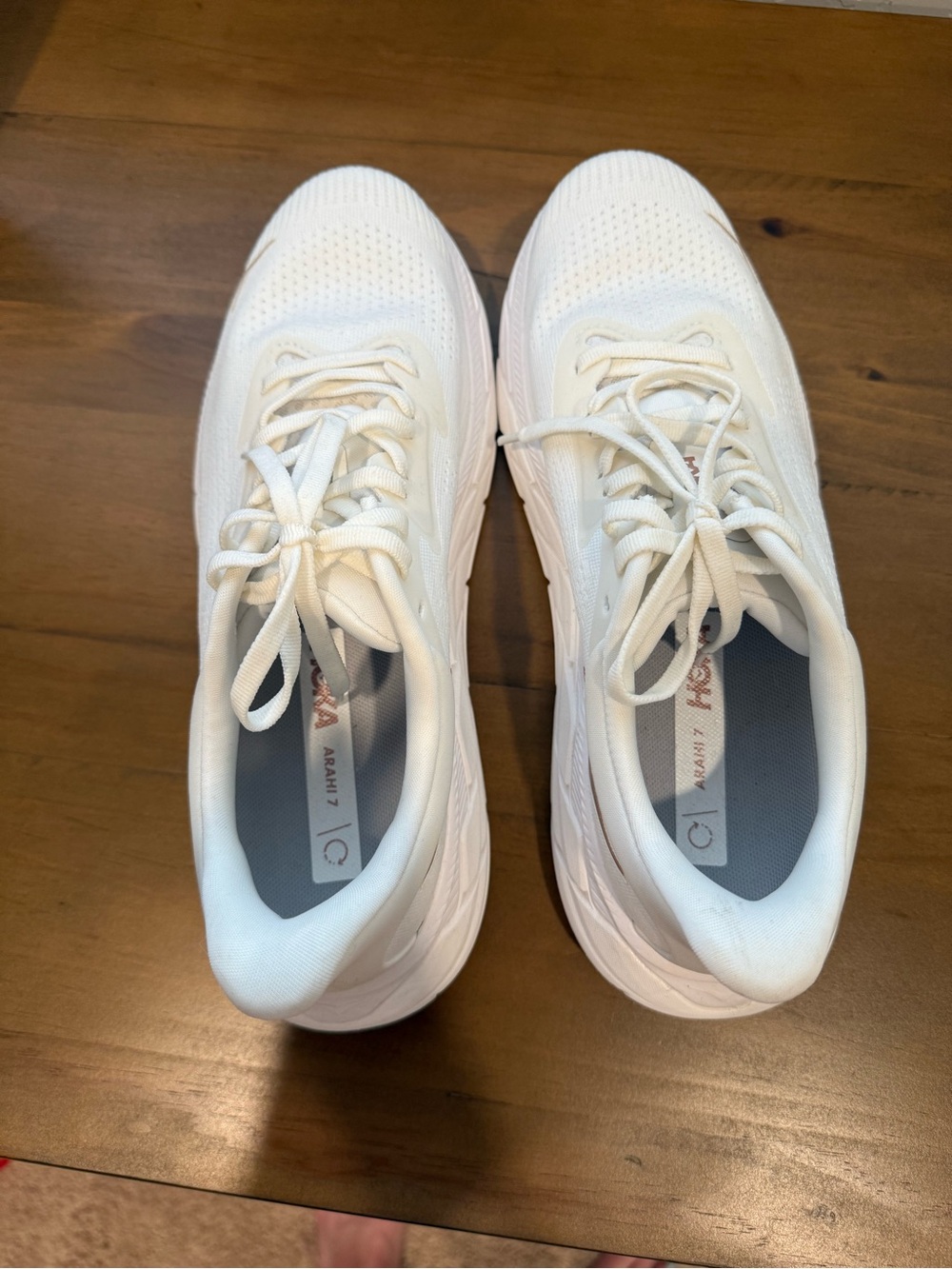 HOKA Arahi 7 Women’s Blanc de Blanc Rose Gold Running Shoes - Picture 3 of 6